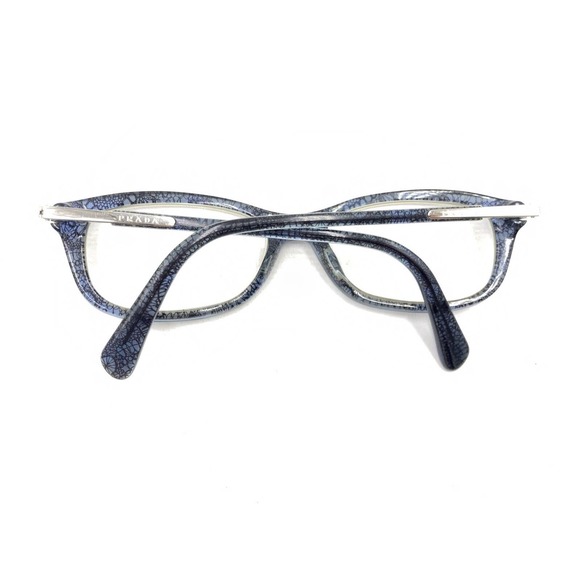 Prada JAX-1O1 Translucent Blue Lace Cat Eye Eyeglasses Frames 52-17 135 Italy - Picture 11 of 12